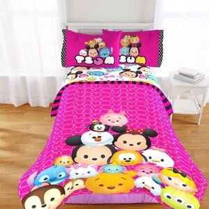 Disney Tsum Tsum 3 piece twin sheet set microfiber soft kid girl sheet set